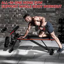 GIKPAL Built-In Transportation Wheel 10 Positions Adjustable Weight Bench - Bề mặt thảm rơm đan chéo - Xem 4