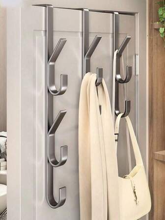 3 件/1 件易于安装的门钩 - 坚固的金属衣帽架，用于悬挂衣服、帽子和包包 - 节省空间的设计，适用于卧室、宿舍和橱柜