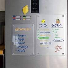 1 Set Acrylic Magnetic Memo Board - Multifunctional Weekly Planner And Fridge Storage Box, Kitchen/Office Fridge Notepad, Weekly & Monthly Planner, Reusable Shopping List And To-Do List, Transparent Memo Holder For Notes, Messages And Writing, Dry Erase, Also Can Be Used As Fridge Magnet Sticker - Multicolor - View 11