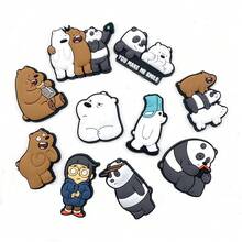 Warner Bros Three Bare Bears Warner Bros. Decoration, Slippers Decoration, Home Shoe Decoration, Shoe Accessories, Cute Cartoon Bare Bears Flower Shoe Buckle Shoe Accessories
