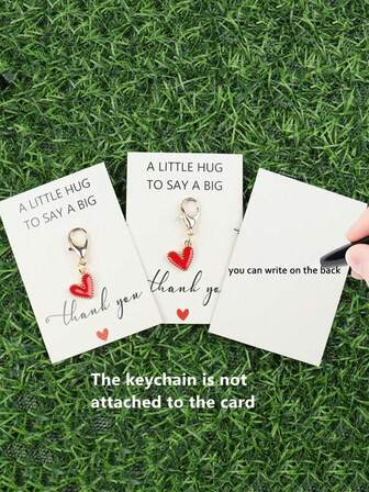 Women's Heart Design Alloy Keychain With Personalized Note - Golden Charm, Cartoon Heart, Thank You Gift For Teacher, Girlfriend, Mom, Best Friend | Personalized Gift | Ideal For Christmas Car Accessories Cute Goth Y2k