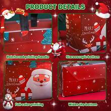 16/8pcs Set Large Christmas Gift Bags With Handles - Extra Large Party Gift Bags (12.8 X 9.84 X 6.99 Inches) - Printed With Santa Claus, Snowman And Christmas Tree Patterns, Reusable - Made Of Durable PP Material, Suitable For Holiday Shopping, Christmas Parties And Gift Giving - Perfect For Birthdays And Various Events, Cheerful Patterns, Sturdy And Durable, With Festive Decoration Effect - Multicolor - View 8