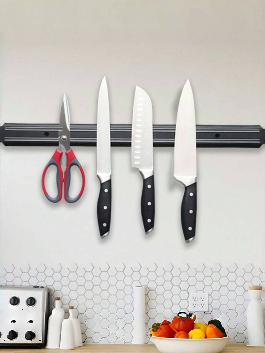 1 Weihnachts-Magnetischer Wandmontierter Messerhalter - Stilvoller Schwarz & Grau Zweifarbiger Ton, Robuster Kunststoff Küchenhelfer Organizer für Winterliche Messer, Scheren & Küchenutensilien - Perfektes Geschenk zum Vatertag, Kochzubehör Halter, Praktisches Jahresend-Küchengeschirr mit sicherer Magnetbefestigung, Messerhalterung