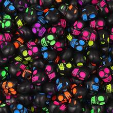 28 piezas de cuentas de calavera de Halloween, cuentas de calavera huecas de estilo gótico lindo, cuentas de manualidades de moda, para hacer joyas, pulseras, collares, llaveros - suministros de manualidades navideñas y accesorios DIY para fiestas