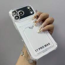 Clip-On Transparent Phone Case, Compatible With IPhone 17 Pro Max Case, 16, 15, 14, 13, 12, 17Air, PlusPro Max Series. It Can Hold 1-2 Cards, Has Anti-Slip And Shock-Absorbing Functions, And Is Durable. It Is A Autumn Phone Case Suitable As A Halloween Or Christmas Gift. - 黑色 - 查看 2
