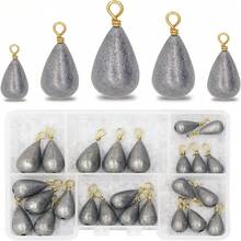 Fishing Weights Sinkers Kit, 25pcs Various Bass Casting Weights Drop Shot Sinkers Catfish For Saltwater Freshwater Fishing,20759896 - 彩色 - 查看 1