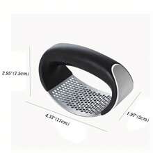 1 Pcs Convenient And Practical Stainless Steel Garlic Press Set, Kitchen Garlic Chopper Silicone Peeler And Cleaning Brush