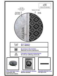 70x120 Cm Non-Slip Bathroom Mat – 100% Polyester | Soft, Absorbent & Quick Dry | Made In Turkey - Black - View 2