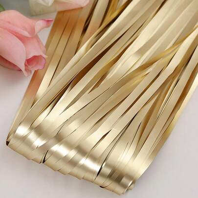 1 Stück matter metallischer Folien-Quastenvorhang, Partydekoration für Feiertage, Hochzeiten, Geburtstage, Weihnachten, Renteneintritt - Glitzer PVC-Quastengardine, Fotohintergrund, ohne Strombedarf, wiederverwendbare Partyzubehör, Feierlichkeiten Atmosphäre Verstärker, geeignet für Geburtstag, Hochzeit, Geschlechteroffenbarung, Themenparty Dekoration