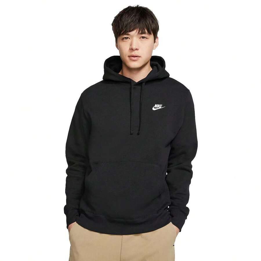 Nike Men's Club Fleece Hoodie  Letter    Fall/Winter    Regular Fit - màu đen - Xem 1