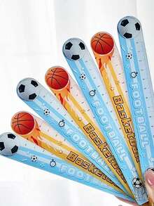 1pc High-Quality Acrylic Cartoon Football & Basketball Student Stationery Ruler