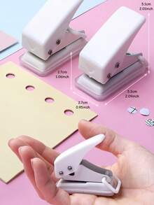1 件迷你单孔打孔器，6 毫米圆孔，小型微型打孔器，带防滑可拆卸底座和锁，适用于日记本、工艺品、剪贴簿、纸卡、返校、学校用品
