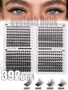 392 Personal Eyelash Book Cluster Extended False Eyelashes DIY At Home Cluster Eyelash Extended Makeup, Rzęsy, Rzęsy, Eyeliner Cluster, Cluster Eyelash, Naturalne, Puszyste Sztuczne Rzęsy, Odpowiednie Na Halloween, Boże Narodzenie, Makijaż
