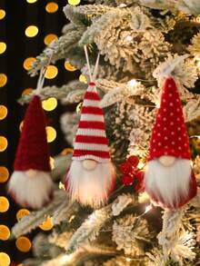 3 pièces Poupée de Noël Décorations de Noël suspendues, Poupée de lutin de Noël, Ornement de Noël, Décorations pour sapin de Noël, Décorations de Noël, Décorations de Noël joyeuses, Décorations de fête de Noël, Décorations de Noël, Décorations de Noël pour la maison, Cadeaux de Noël, Décorations d'hiver, Faveurs de fête de Noël, Fournitures pour rassemblement à la maison, Accessoire festif, Décoration de cheminée, Décoration d'intérieur, Décoration de chambre, Décoration du Nouvel An 2026