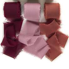 3 cuộn, 3 màu, ruy băng chiffon thủ công chất lượng cao, thích hợp cho thiệp mời cưới, bó hoa cưới, gói quà, đồ thủ công DIY. - Chà là đỏ tím hồng rượu vang đỏ - Xem 3