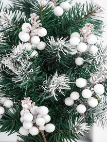 14pcs Christmas Decorations - Pink Glitter Berries Stems, Shiny Christmas Pine Branches 11 Inch (Approx. 28cm) Artificial Christmas Tree Ornaments, DIY Christmas Wreaths, Crafts, Holiday And Home Decor, Pink, Christmas Greenery Multicolor Artificial Flowers, Christmas Decorations, Christmas Decor Home, Christmas Gifts, Christmas Ornaments For Tree (White)