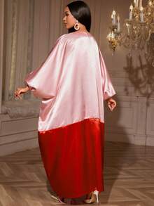 Robe longue africaine élégante avec col en V profond, manches chauve-souris, design à volants froncés en tissu tissé, parfaite pour les occasions spéciales