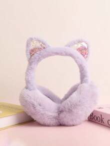 冬季耳套 - 女孩可爱耳罩 - 耳袋 - 保暖耳罩 - 毛绒耳朵耳套