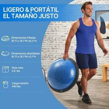 Disco de Equilibrio 46cm, Media Pelota de Equilibrio con Bomba, Pelota de Yoga 25cm y Banda Elstica, Kit 3 - en - 1 para Fitness en Casa, Yoga y Pilates - inicial - Ver 5