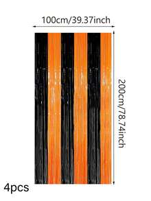 1pc/4pcs Multicolor Beaded Curtain, Holiday Party Background Wall Scene Atmosphere Decor, Suitable For Halloween, Christmas, Birthday Party, Decorative Backdrop Curtain - Multicolor - View 3