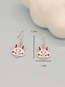 1 Pair Fashionable & Cute Metal Alloy Fox Dangle Earrings, Suitable For Daily Wear, Parties, Music Festivals, And Outfit Matching