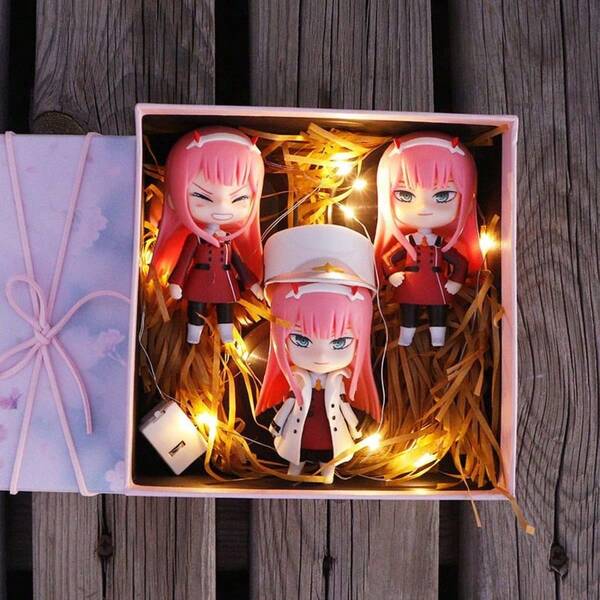 3pcs, Zero Two Figure Model,Anime Desktop Display Cute Doll Gift,High-Precision Painting Collector Craft,Dreamy Kawaii Style,Perfect For Birthday Gifts,Anime Collection,Gaming Room Decor,Christmas New Year Creative Present