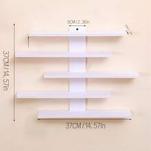 5-Layer Wall Mounted Display Rack, Durable Plastic Multi-Layer Rack, Modern Home Decoration Storage Organizer, Space Saving Design, Can Store Dolls, Home Statues, And Figurines - trắng - Xem 3