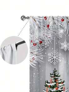 2 pezzi Tende finestra con stampa di pupazzo di neve e albero di Natale, senza fori, tende natalizie, adatte per camera da letto, ufficio, cucina, soggiorno, studio, decorazione per la casa