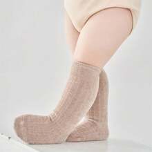 Baby Fuzzy Ribbed Long Socks Winter Soft Warm Infant Knee High Socks For Daily Life And Party - Khaki - View 7