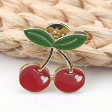 Cherry Enamel Brooch, Cute Minimalist Style, Irregular Shape, Fashionable Schoolbag Clothing Accessories, Unisex Gifts. - đầy màu sắc - Xem 3