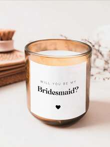 1/3pcs Customized Candle Labels, "Will You Be My Bridesmaid?", Personalized Bridesmaid Gift Box Stickers, Holiday Decor Blank Candles, Home Decor Cup Wax Labels, 9*9/14*14cm, Bridesmaid, Flower Girl, Bride, Candle Stickers, Multi-Functional, Durable, Decorative, Reusable, Exquisite, Fashionable, High Quality, Colorful, Modern, Customized, Personalized, Unique, Ideal Gift For Him, Ideal Gift For Her, Home Decor - Multicolor - View 3