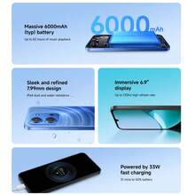 Xiaomi Redmi 15C 8GB + 256GB 6GB + 128GB MediaTek Helio G81-Ultra Processor 50MP 6.9" Dot Drop Display 6000mAh Dual SIM + MicroSD - Moonlight Blue - View 2