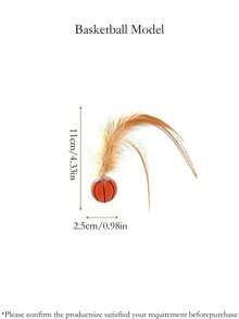 1pc Cat Toy, Feather Rubber Bouncy Ball, Pet Chasing Toy, Pet Self-Entertainment Toy, Suitable For Cats And Dogs, Household Pet Toy Ball, Interactive Toy For People And Pets, Made Of Rubber Material With High Elasticity, Durable And Damage-Resistant