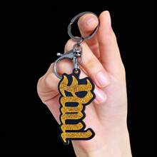 Customized Acrylic Name Keychain, Old English Font, Personalized Letter Keyring, Creative Backpack Pendant, Suitable For Bags, Keys, Suitcases, Ideal Gift For Couples, Friends And Pets, Birthday Present, ,Colorful,Cute,Adorable,Funny,Kawaii,Y2K,Stylish,Unisex,Casual,Custom,Personalized,Unique,Customized,Ideal Gifts For Him,Ideal Gifts For Her,Her,Boyfriend,Girlfriend,Family,Friends - Black and White - View 17