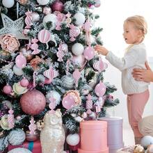 10/20 件圣诞树挂饰 PVC 圣诞粉色拐杖糖棒棒糖装饰圣诞挂饰生日派对装饰工艺品适用于节日圣诞树派对、圣诞树、圣诞老人、圣诞装饰、姜饼屋、圣诞礼物圣诞树挂饰、圣诞礼物 - 粉色 - 查看 6