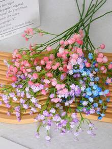 1/3/5 pièces Bouquet de fleurs artificielles vertes de Gypsophila, bouquet de mariage de fête d'anniversaire de jardin extérieur, décoration de maison de centre de table de vase, décoration du Nouvel An, rentrée scolaire