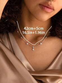 1pc Women's Fashionable Delicate Four-Leaf Clover Zirconia Stainless Steel Necklace, Suitable For Daily Wear, Parties, Gatherings, Mother's Day Gift - Four-leaf Clover Round Diamond Necklace - View 7