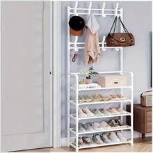 Bedroom - Ideal For Small Spaces, Metal, Multi-Functional Storage Solution For Clothes And Shoes, Shoe Organizer Rack, Shoe Rack Organizer, Entryway Shoe Rack, Shoe Storage Organizer, Display Rack, Shoe Rack, Shoe Storage Rack, Shoe Rack Organizer, Tall Shoe Rack, Narrow Shoe Rack, Space-Saving Shoe Rack, Shoe Storage Organizer, Shoe Rack Organizer, Slim Shoe Rack, Vertical Shoe Rack, Shoe Display, Corner Shoe Rack, Narrow Shoe Rack, Shoe Rack - Multicolor - View 17