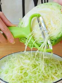 Cortador de repolho manual 1 peça - Cortador e ralador de vegetais versátil com lâminas de aço inoxidável, cabo ergonômico, ideal para ralar repolho, verduras e saladas, ferramenta de corte de cozinha, fatiador e picador de vegetais