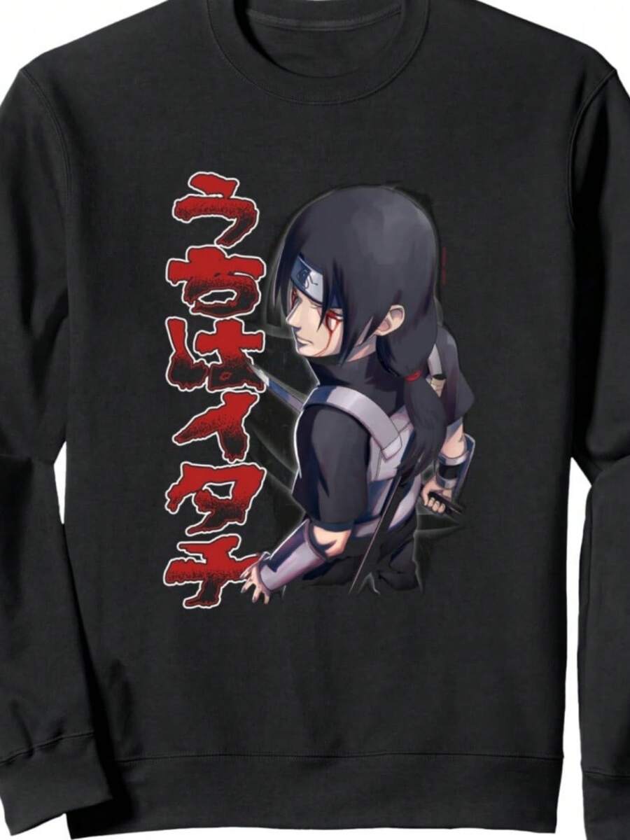 Shippuden Itachi Stance & Kanji Sweatshirt - Svart - Visa 1