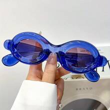 OHEMADO Thickened Frame Glasses - Bold Green, Y2K Retro Hip-Hop Party Costume Glasses - Unisex Fun Statement Glasses - Lightweight For Daily And Special Occasions, Unique Design, Durable Hinges, Must-Have For Fashion Enthusiasts - 綠色 粉紅色 - 查看 3