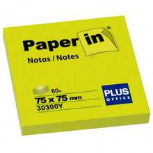 80 feuilles jaune fluorescent 75 mm x 75 mm