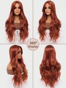 clouder Orange Brown Extra Long Curly Wig 30 Inch Cosplay Wig Halloween Christmas Wig Elegant Soft Matte Hair Loose Curls Casual Outing Street Punk Wig Rock Wig Fluffy Natural Cool Girl Synthetic Heat-Resistant Fiber Wig Suitable For Women Daily Party Wig Music Festival Wig Avant-Garde College Style Wig Modern Fashion Gothic Wig - 橘色 - 查看 2