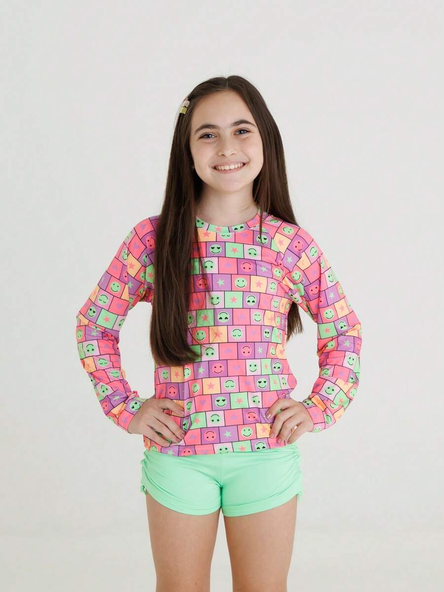 UV 50+ Sun Protection Beachwear For Girls And Kids - màu xanh lá - Xem 1