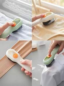 2pcs Automatic Liquid Soap Dispenser Cleaning Brush - Kitchen Laundry Scrub Brush With Soap Dispenser - Multifunction Shoe Brush - Multicolor - View 5