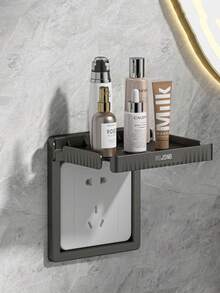 1/5 件壁挂式插座架、开关支架、线盒整理架、无需钻孔、小型扬声器路由器支架存储/插座保护支架 - 彩色 - 查看 2