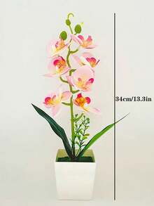 4pcs/1PC Simulation Plant Flowers Fake Hua Hudie Orchid Potted Bonsai, Wedding Shooting Green Props Living Room Decoration Plastic Flower Potted Ornaments, Holiday Decorations, Christmas Decorations.