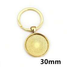 4 件钥匙扣带吊坠边框空白适合 20 25 30 毫米浮雕玻璃凸圆形底座镶嵌 DIY 钥匙扣钥匙圈耗材 - keychain cabochon base - 查看 16