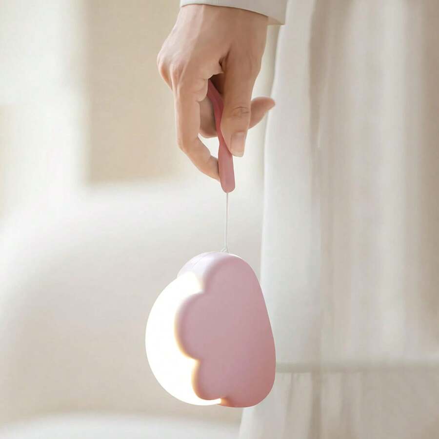 Luz de noche para niños, lampara de noche recargables, night light LED portátil regulable, luz nocturna para dormitorios de niñas y niños, Grandes opciones de regalo para niños y bebés, rosa - Azul - Ver 1