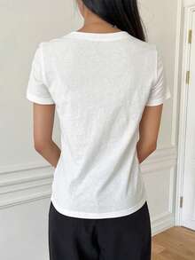 Playeras básicas premium modernas y juveniles, cómodas y versátiles para cualquier ocasión - Blanco - Ver 2